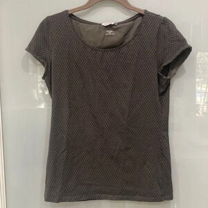 H&M Women's Basic Tee Shirt Geometric Pattern Short Sleeve Prima Cotton Sz M